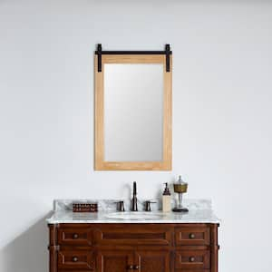 Cortes 24 in. W x 39.4 in. H Rectangular Framed Wall Bathroom Vanity Mirror in Pine