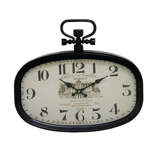 Litton Lane White Metal Pocket Watch Style Analog Wall Clock