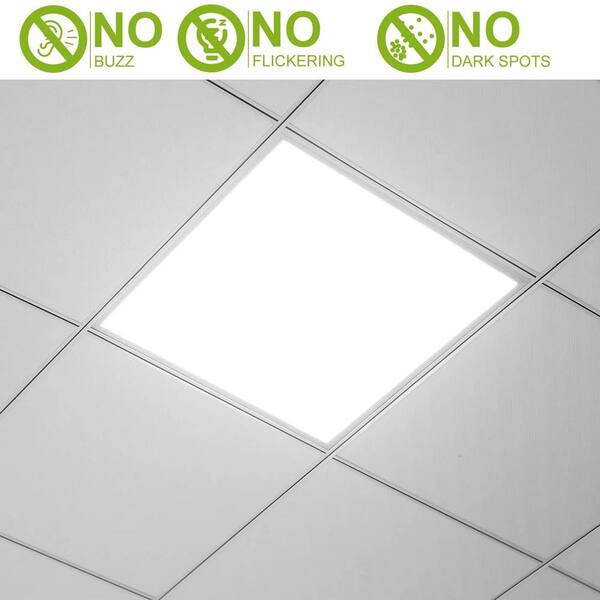 phyfalip 150-Watt Panel Ceiling Light Integrated LED Recessed Edge-Lit with 5800 Lumen in White