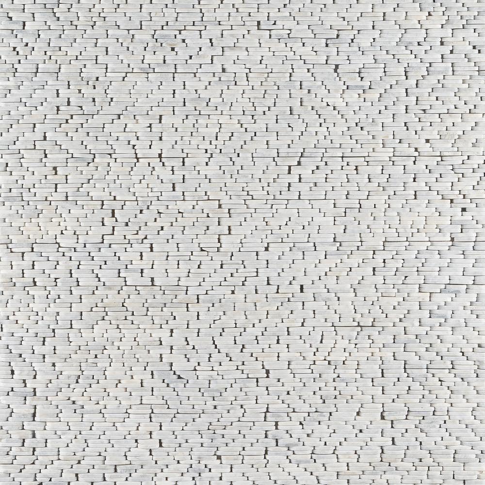 Landscape White Slate Rectangular Mosaic Tile