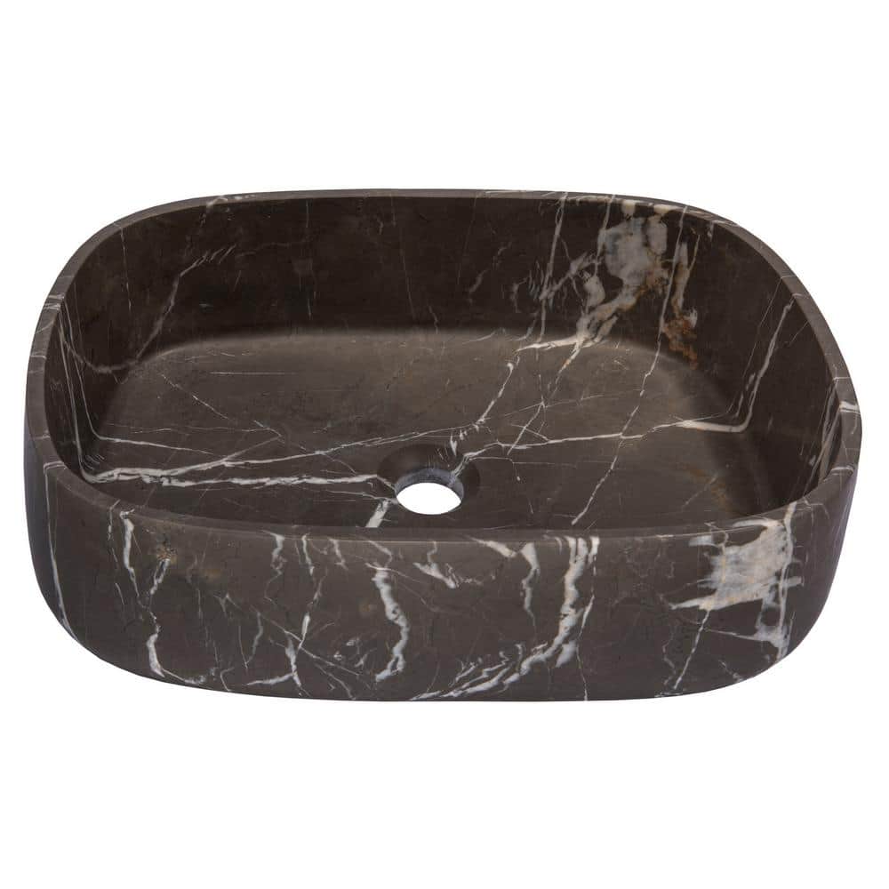 Eden Bath Rounded Rectangular Vessel Sink in Pietra Grey Marble, Gray -  EB_S058PI-H