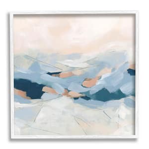 Modern Brushed Mountain Landscape Design by June Erica Vess Framed Abstract Art Print 17 in. x 17 in.