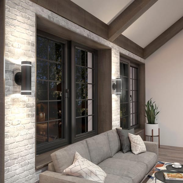 Artika C7 Black Modern Outdoor Hardwired Garage and Porch-Light Cylinder Sconce