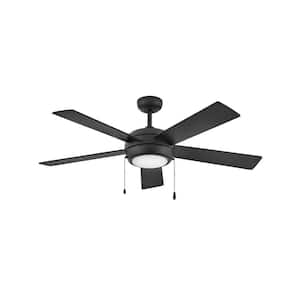 CROFT 52 in. Indoor Integrated LED Matte Black Ceiling Fan Pull Chain