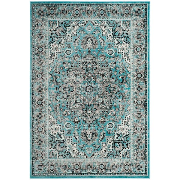 SAFAVIEH Skyler Blue/Ivory 6 ft. x 9 ft. Border Area Rug