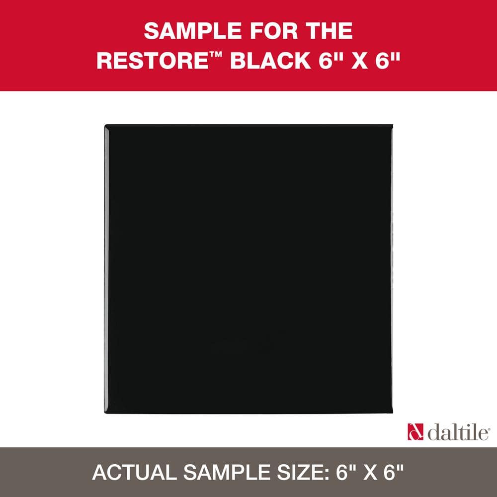 Restore Black 6 in. x 6 in. Glazed Ceramic Sample Tile price history on PriceWatchPro