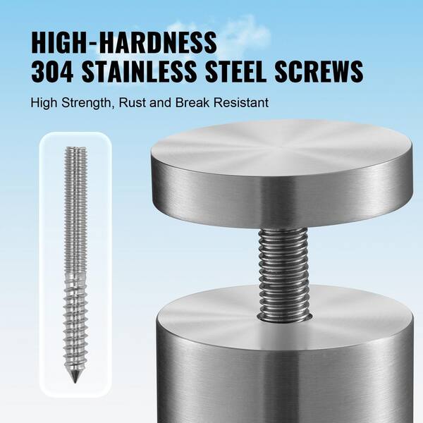 VEVOR Glass Clamp 10PCS Railing Bracket 5 in. H x 2 in. W Silver 316 Stainless Steel for 0.31 to 0.62 in. Stair Railing Kit