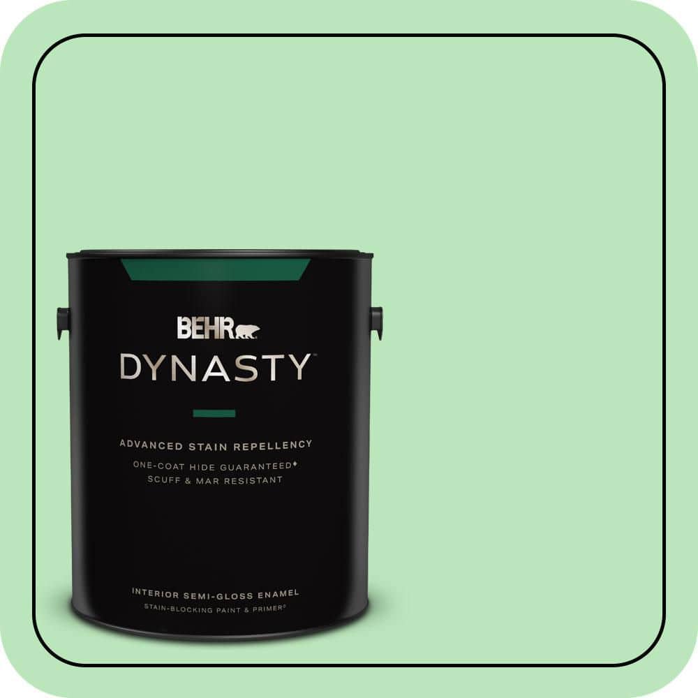 1 gal. #P390-3 Mint Parfait Semi-Gloss Enamel Interior Stain-Blocking Paint & Primer price history on PriceWatchPro