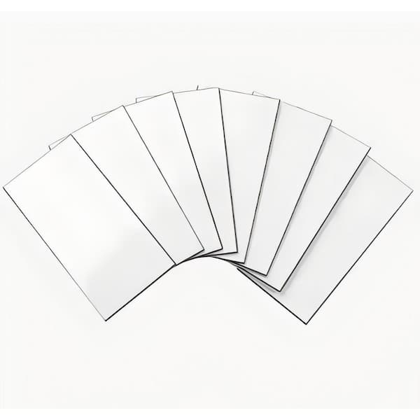 Jeedeson 100 Tiles Peel and Stick Backsplash 3 in. x 5.9 in. x 0.12 in. PVC Subway Wall Tile, White (12 sq. ft./Case)