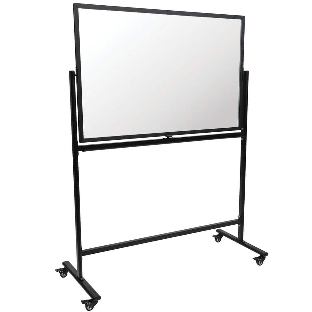 Reversible Tempered Glass Whiteboard on Wheels-48 in. x 32 in. (Black Frame) price history on PriceWatchPro