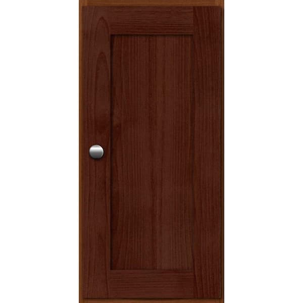 Shaker 12 in. W x 5.5 in. D x 25 in. H Simplicity Wall Cabinet/Toilet Topper/Over the John in Dark Alder