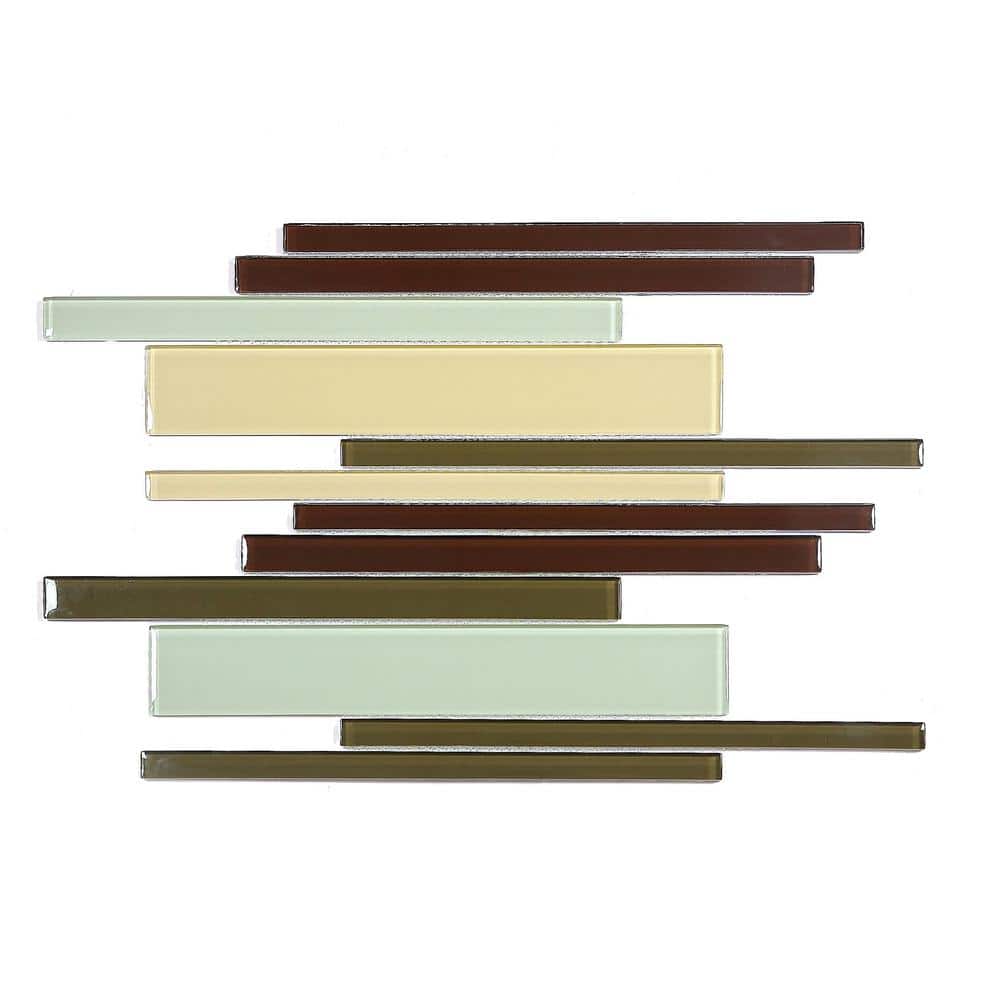 12" x 12" Multicolor Glossy Glass Mosaic Tile