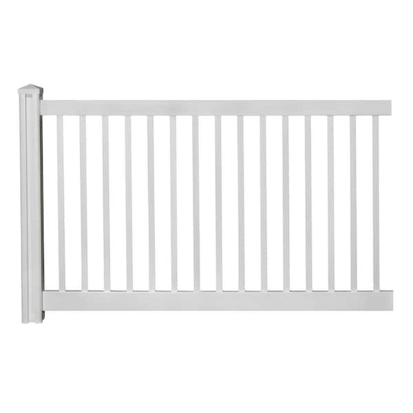 WamBam Fence 4 ft. H x 7 ft. W Premium Vinyl Yard and Pool Fence Panel with Post and Cap