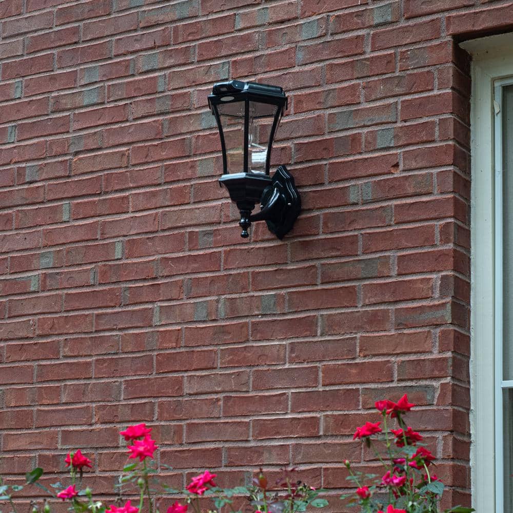 Victorian Black Aluminum Solar LED Lamp Post with Motion Sensor