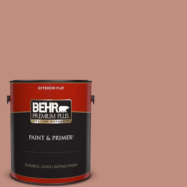 BEHR PREMIUM PLUS 1 gal. #200F-4 Foxen Flat Exterior Paint & Primer