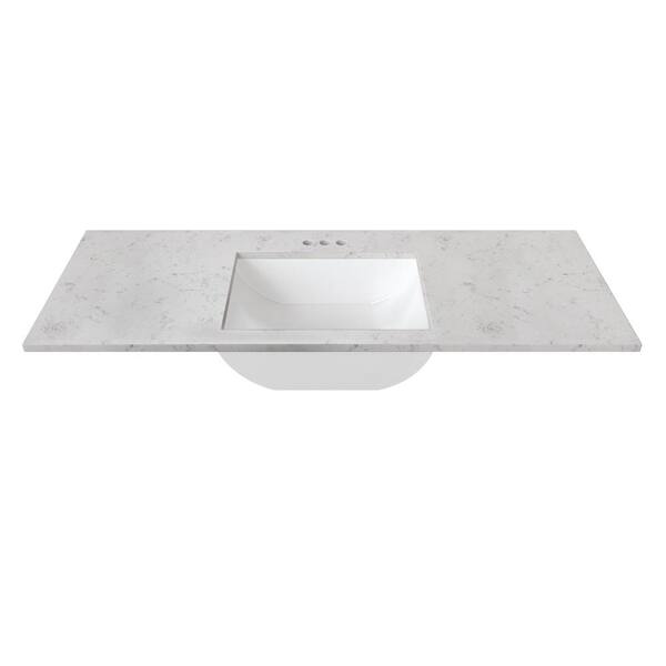 J COLLECTION 43 in. W x 22 in. D Cultured Marble Rectangular Undermount