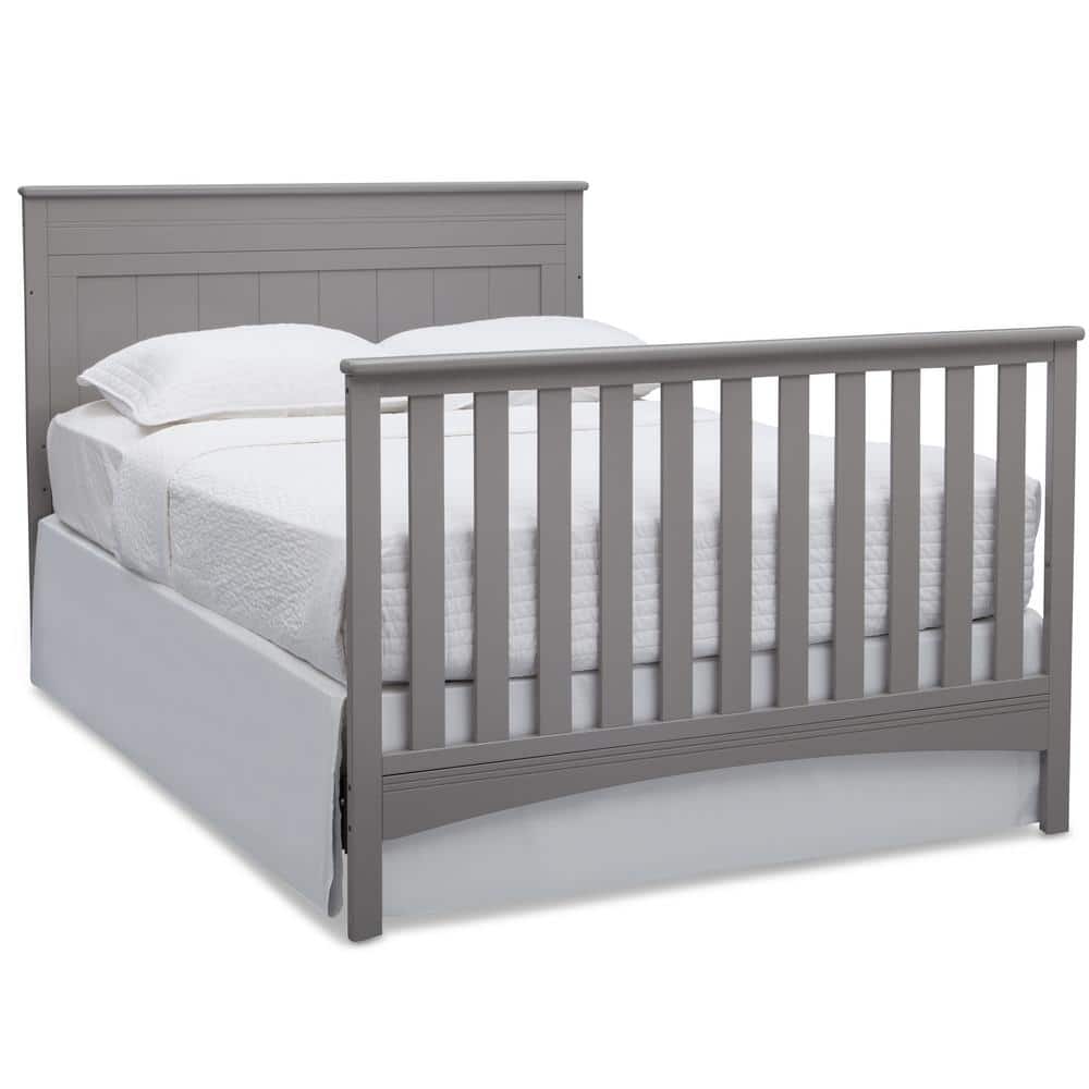 Grey 4-in-1 Convertible Crib with Adjustable Height