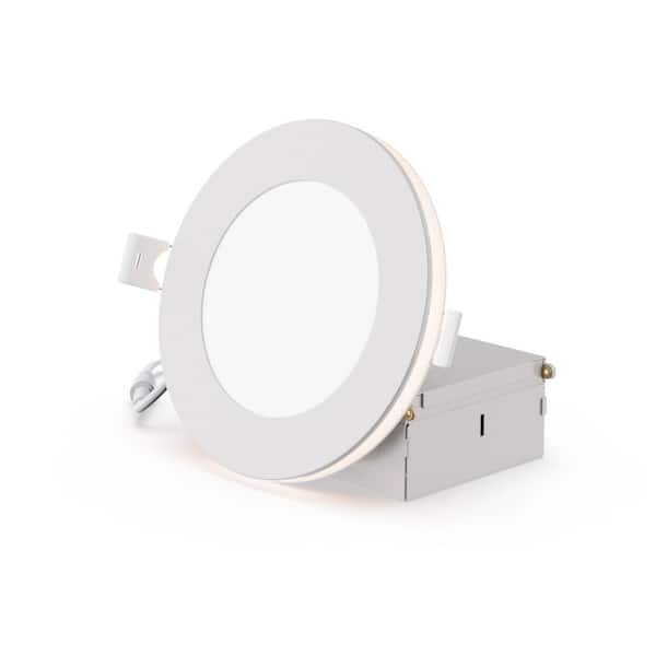 4 in. Slim Recessed LED Downlight w/ Night Light 5CCT Selectable White New Construction 9-Watt 750 Lumens Triac Dimmable