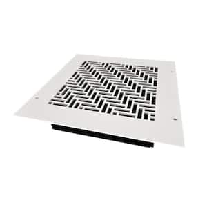 Herringbone 8 in. x 8 in., White/Powder Coat, Wall or Ceiling Supply Vent, with Mounting Holes