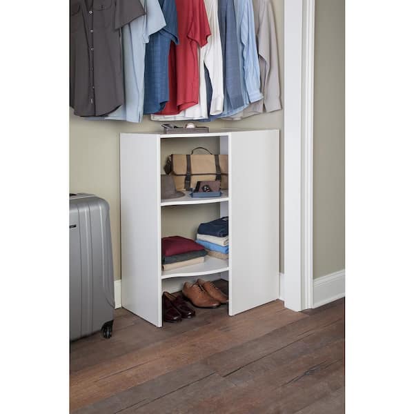 ClosetMaid BrightWood 31.75-in W x 19.67-in D White Solid Shelving Wood  Closet Corner Shelf (3-Pack) in the Wood Closet Shelves department at