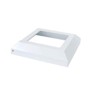 4 in. x 4 in. White Aluminum Deck Post Base Cover