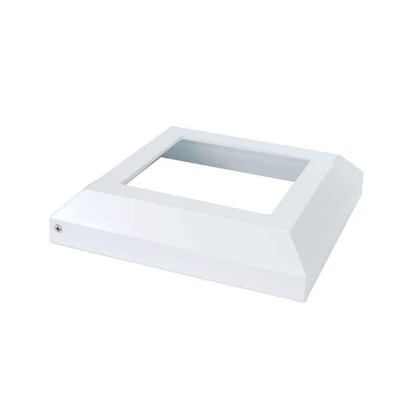 Fortress Accents 4 in. x 4 in. White Aluminum Deck Post Base Cover