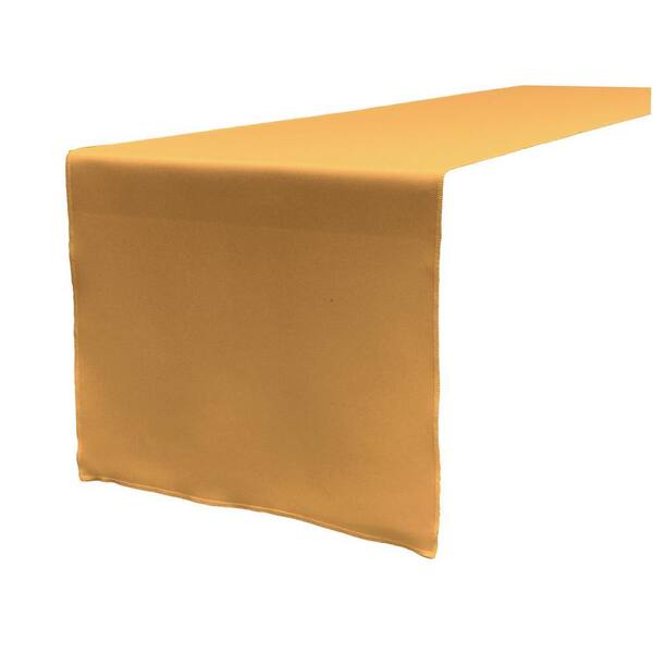 14 in. x 108 in. Gold Polyester Poplin Table Runner