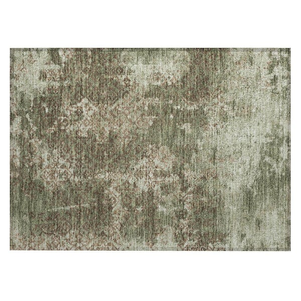 Chantille Machine Washable Indoor/Outdoor Abstract ACN2788 Olive 3 ft. x 4 ft. Area Rug