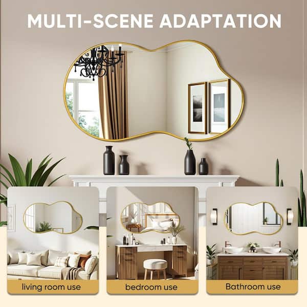 CYIKE 36 in. H x 20 in. W Gold Irregular Cloud-Shaped Decorative