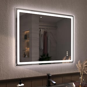 Niveous 30 in. W x 36 in. H Rectangular with Rounded Corners Frameless LED Wall Bathroom Vanity Mirror