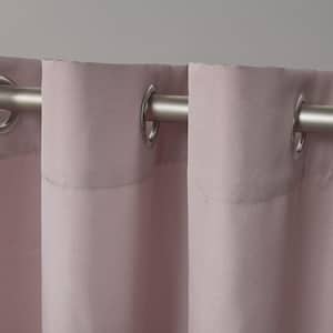 Cabana Blush Solid Light Filtering Grommet Top Indoor/Outdoor Curtain, 54 in. W x 120 in. L (Set of 2)