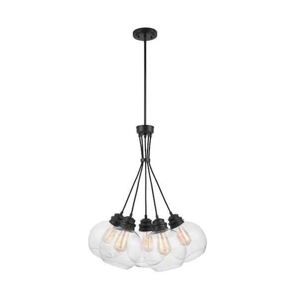 Home Decorators Collection Kent 5-Light Aged Bronze Chandelier with Clear Glass Globes
