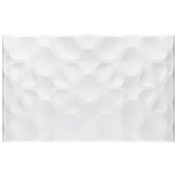 Merola Tile More Pure Matte White 9-7/8 in. x 15-3/4 in. Ceramic Wall Take Home Tile Sample