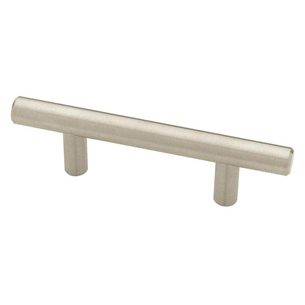 Brushed Steel Modern Bar Pull with Mounting Hardware