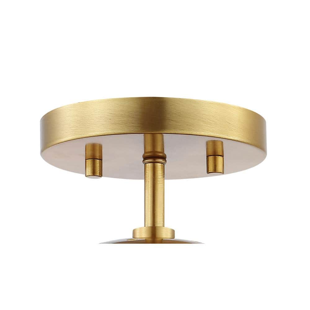 Marcel Brass Gold Frosted Glass Globe LED Flush Mount
