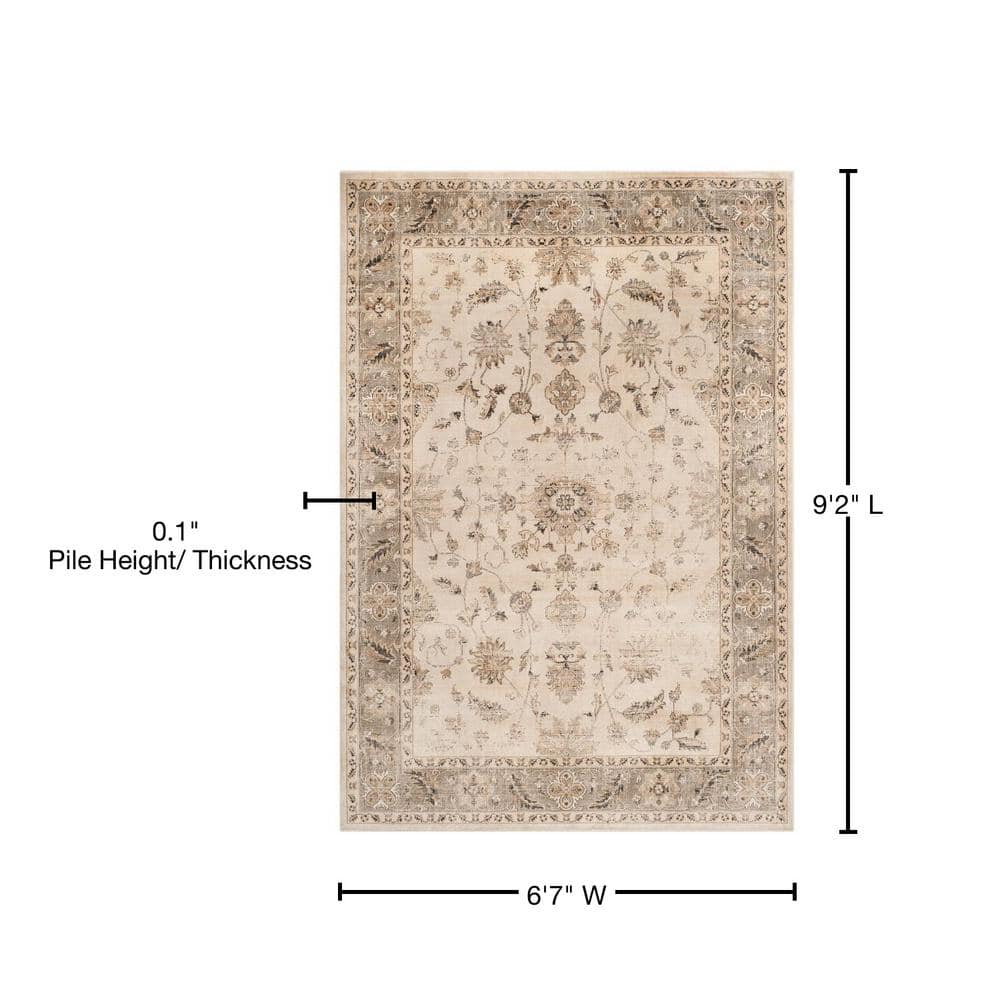 Reversible Stone & Mouse Wool-Viscose Blend Area Rug - 6'7" x 9'2"