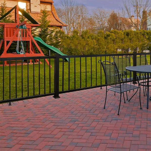 Arlington 36 in. H x 96 in. W Textured Black Aluminum Railing Kit