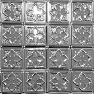 Clover Steel (Unfinished) 2 ft. x 2 ft. Decorative Tin Style Nail Up Ceiling Tile (24 sq. ft./case)
