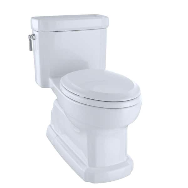 TOTO Eco Guinevere 1-Piece 1.28 GPF Single Flush Elongated Skirted Toilet with CeFiONtect in Cotton White