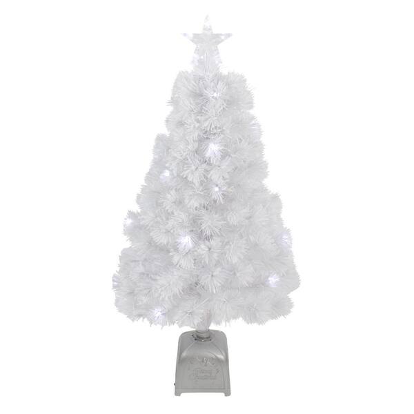 Northlight 3 Ft Pre Lit Led Color Changing White Fiber Optic Artificial Christmas Tree 33681578 The Home Depot