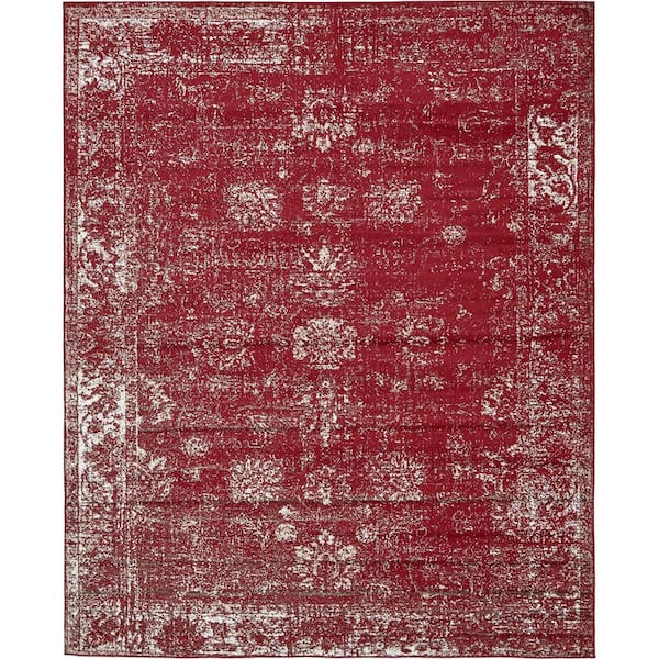 Unbranded Red 8 ft. x 10 ft. Polypropylene Oriental Indoor Area Rug