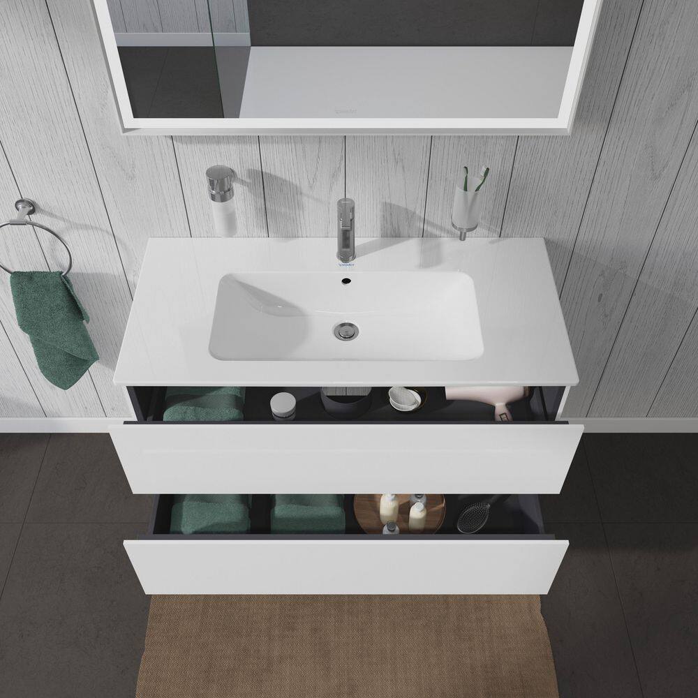 40.13'' White High Gloss Wall-Mounted Single Vanity