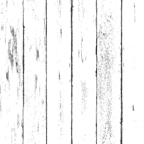 Vsmile Black and White Wooden look Peel and Stick Repositionable Wallpaper Roll (2 Rolls/ Covers 28.74 sq. ft.)