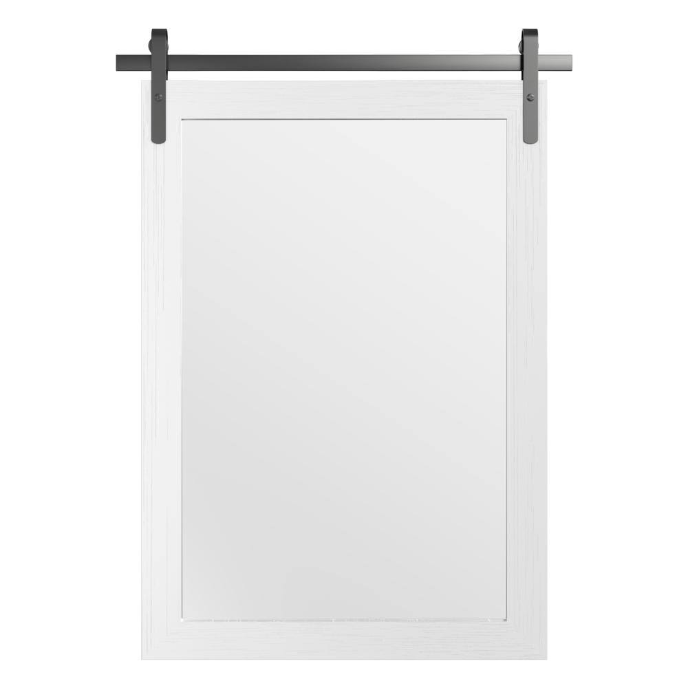 22 in. W x 30 in. H Large Rectangle Mirror Wood Framed Wall Mirror Bathroom Mirror Vanity Mirror in White price history on PriceWatchPro
