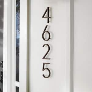 5 in. Wood Grain Zinc Alloy Floating or Flush House Number 4