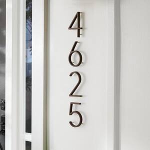 5 in. Wood Grain Zinc Alloy Floating House Number 5