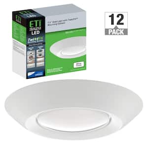 5 in./6 in. LED Disk Light White Flush Mount Ceiling Light 1000 Lumens Surface or Recessed Mount Soft White (12-Pack)