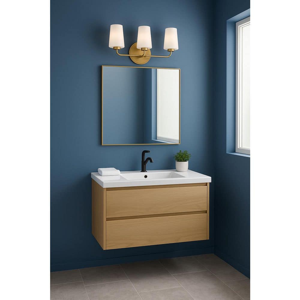 Kline 23.75 in. 3 Light Heritage Brass Vanity Light price history on PriceWatchPro
