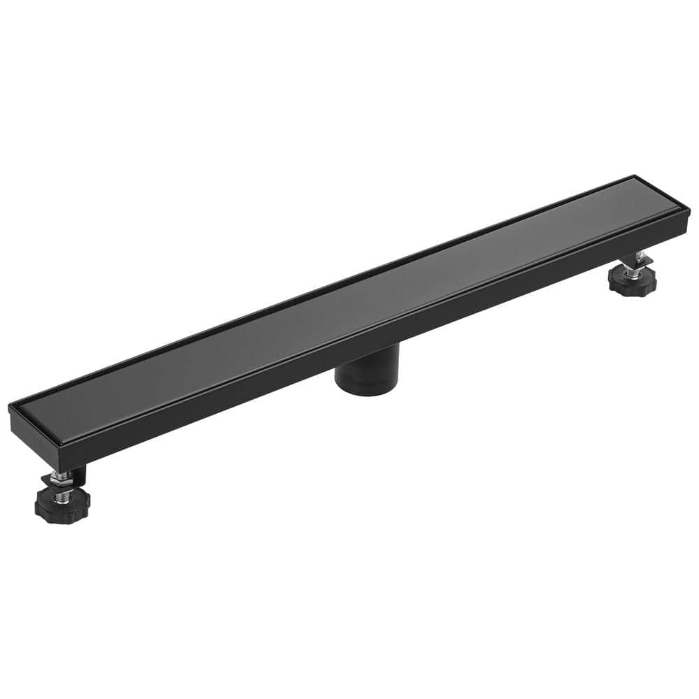 24 in. Stainless Steel Linear Shower Drain with Slot Pattern Drain Cover in Matte Black price history on PriceWatchPro