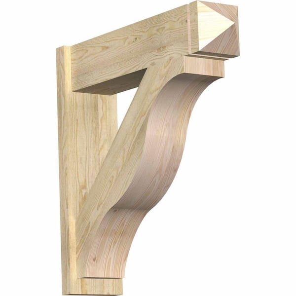 Ekena Millwork 8 in. x 32 in. x 32 in. Douglas Fir Fuston Arts and Crafts Rough Sawn Outlooker